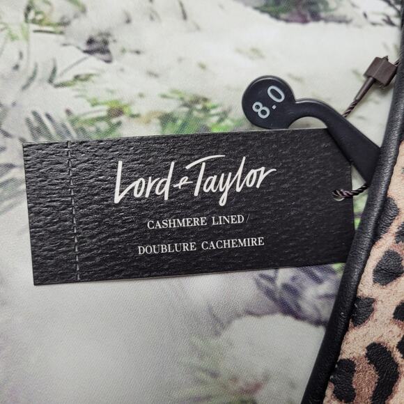 NWT Lord & Taylor Leopard Cashmere Lined Gloves size 8 - Picture 3 of 7